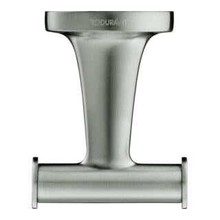 Duravit Crochet à serviette Starck T 6x7,6 cm, double, acier inoxydable brossé