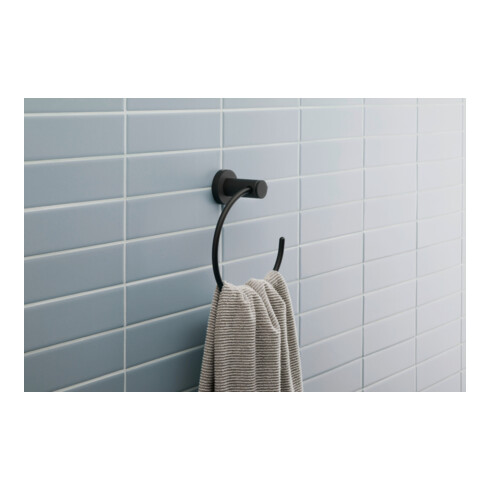 Duravit D-Code Anneau à Serviette 16,9x18,2x6,7 cm, noir mat