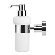 Duravit D-Code Distributeur de savon chrome, 6,9x14,5 cm, verre blanc mat