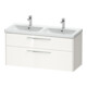 Duravit D-Code Meuble sous lavabo 118,4x55,5x46 cm, 2 tiroirs, blanc brillant, chrome-1