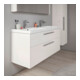 Duravit D-Code Meuble sous lavabo 118,4x55,5x46 cm, 2 tiroirs, blanc brillant, chrome-2