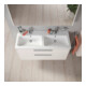 Duravit D-Code Meuble sous lavabo 118,4x55,5x46 cm, 2 tiroirs, blanc brillant, chrome