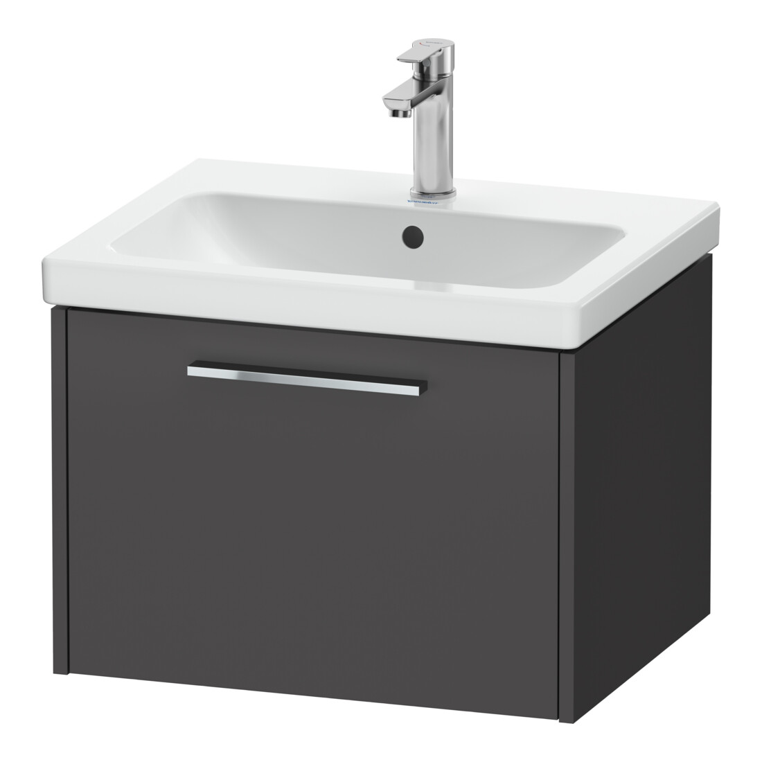 Duravit D-Code Meuble sous lavabo 58,4x40x46 cm, 1 tiroir, graph ma, Gr. chr