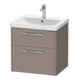 Duravit D-Code Meuble sous lavabo 58,4x55,5x46 cm, 2 tiroirs, S, bas. ma, chromé brillant-1