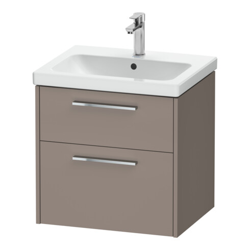 Duravit D-Code Meuble sous lavabo 58,4x55,5x46 cm, 2 tiroirs, S, bas. ma, chromé brillant