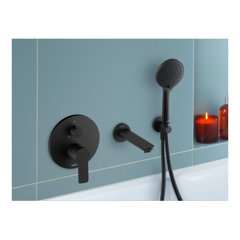 Duravit D-Code Mitigeur monocommande encastré pour baignoire, céramique, 22,5 l, noir mat