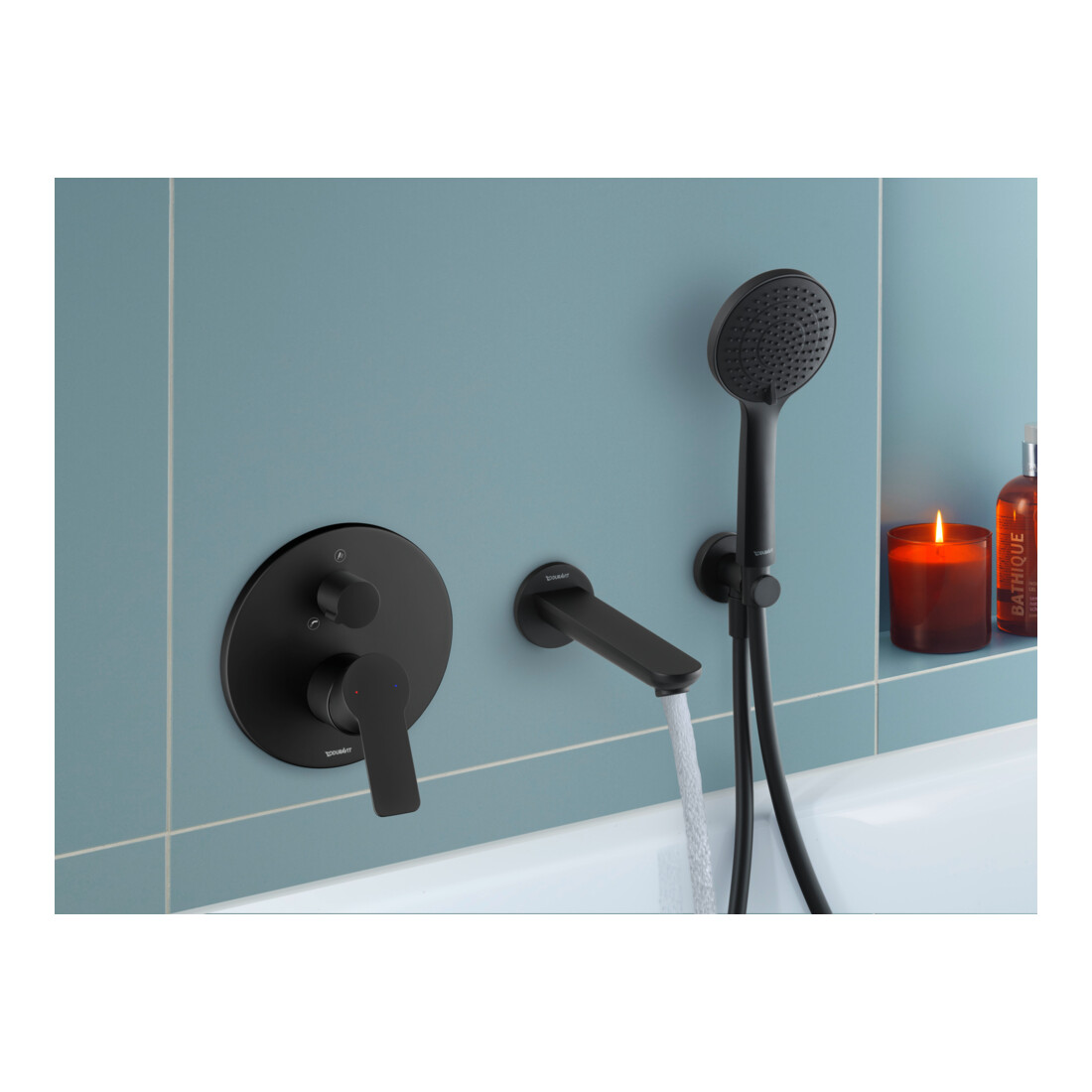 Duravit D-Code Mitigeur monocommande encastré pour baignoire, céramique, 22,5 l, noir mat
