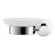 Duravit D-Code Porte-savon 13,5x12 cm, verre blanc mat, fixation gauche, chrome-1