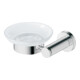 Duravit D-Code Porte-savon 13,5x12 cm, verre blanc mat, fixation gauche, chrome