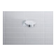 Duravit D-Code Porte-savon 13,5x12 cm, verre blanc mat, fixation gauche, chrome