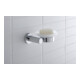 Duravit D-Code Porte-savon 13,5x12 cm, verre blanc mat, fixation gauche, chrome