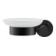 Duravit D-Code Porte-savon 13,5x12 cm, verre blanc mat, gauche, noir mat-1