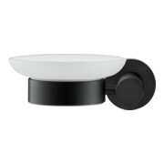 Duravit D-Code Porte-savon 13,5x12 cm, verre blanc mat, gauche, noir mat