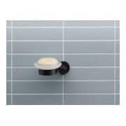 Duravit D-Code Porte-savon 13,5x12 cm, verre blanc mat, gauche, noir mat-2