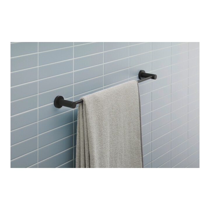 Duravit D-Code Porte-serviettes 64,8x4,8x8 cm, noir mat, mural