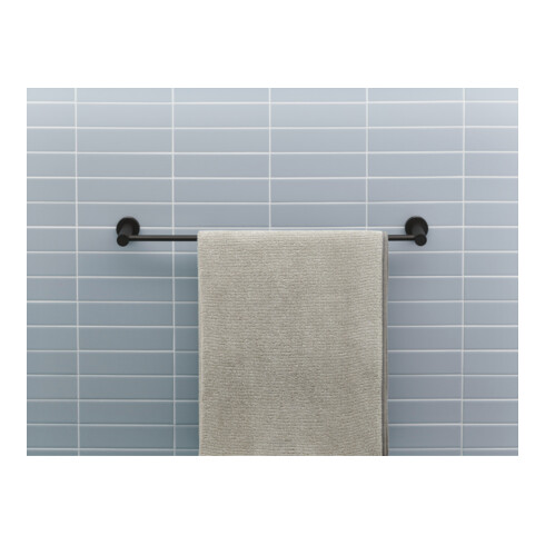Duravit D-Code Porte-serviettes 64,8x4,8x8 cm, noir mat, mural