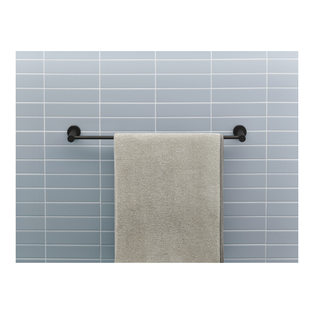 Duravit D-Code Porte-serviettes 64,8x4,8x8 cm, noir mat, mural