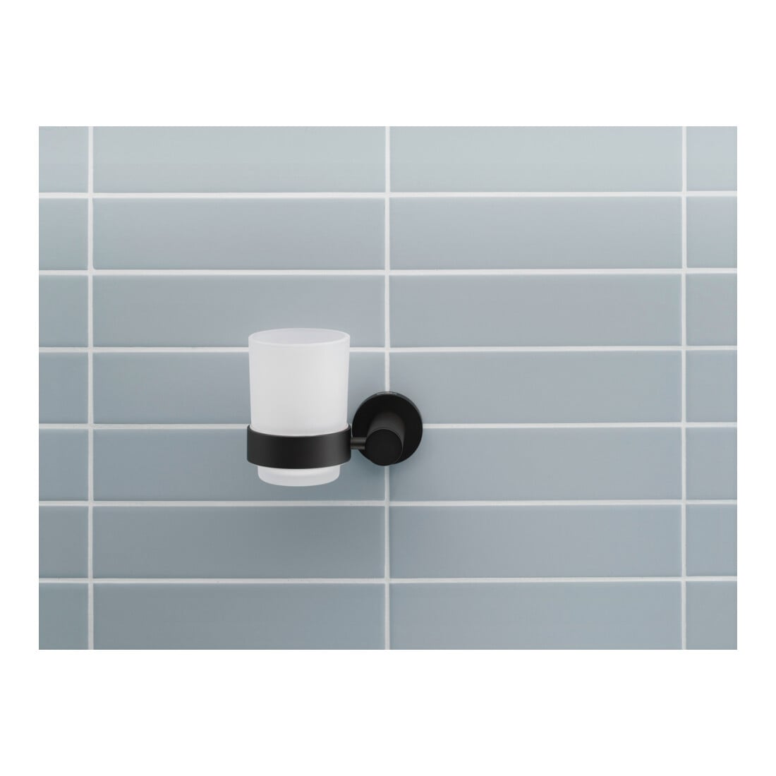 Duravit D-Code Support en verre 11,5x10,2 cm, verre dépoli, gauche, noir mat