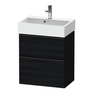 Duravit D-Neo Compact Meuble sous lavabo 58,4x37,2 cm, 1 porte, 1 tiroir, blanc/ blanc œuf