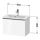 Duravit D-Neo Compact meuble sous-lavabo 61x37,2 cm, chrome/béton, 1 tiroir, suspendu