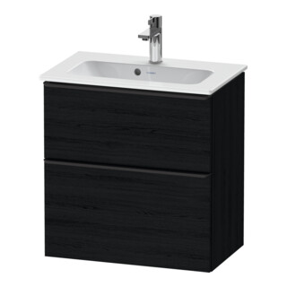 Duravit D-Neo Compact meuble sous-lavabo 61x37,2 cm, noir/œuf, 1 porte, 1 tiroir, suspendu