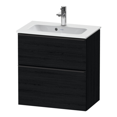 Duravit D-Neo Compact meuble sous-lavabo 61x37,2 cm, noir/œuf, 1 porte, 1 tiroir, suspendu