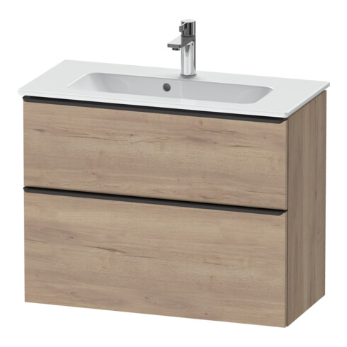 Duravit D-Neo Compact Meuble sous-lavabo 81x37,2 cm, noir/oeuf, 1 porte, 1 tiroir, suspendu