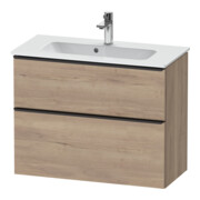 Duravit D-Neo Compact Meuble sous-lavabo 81x37,2 cm, noir/oeuf, 1 porte, 1 tiroir, suspendu