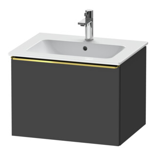 Duravit D-Neo Meuble sous lavabo 61x46,2 cm, gris mat, 1 tiroir, suspendu