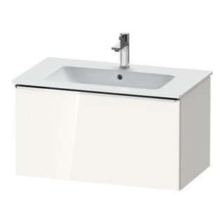 Duravit D-Neo Meuble sous lavabo 81x46,2 cm, chrome/blanc brillant, 1 tiroir, suspendu