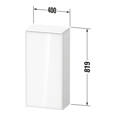 Duravit Demi-colonne Zencha 40x24x81,9 cm, 1 porte, à droite, gris lin/mat