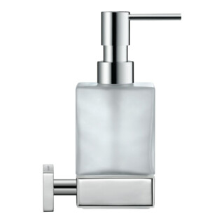 Duravit Distributeur de savon Karree 7x12,4 cm, mural, verre blanc mat, chrome