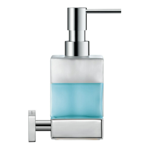 Duravit Distributeur de savon Karree 7x12,4 cm, mural, verre blanc mat, chrome