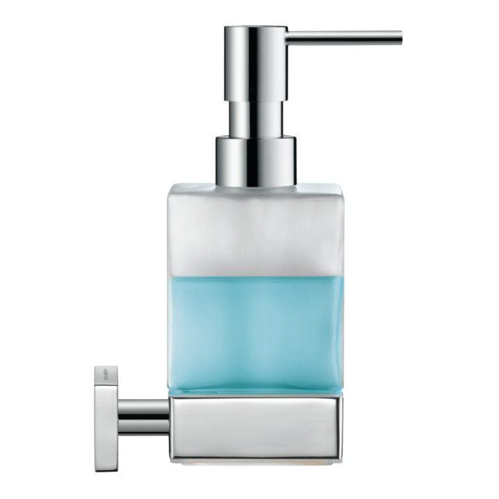 Duravit Distributeur de savon Karree 7x12,4 cm, mural, verre blanc mat, chrome