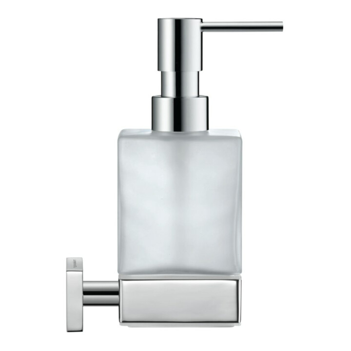 Duravit Distributeur de savon Karree 7x12,4 cm, mural, verre blanc mat, chrome
