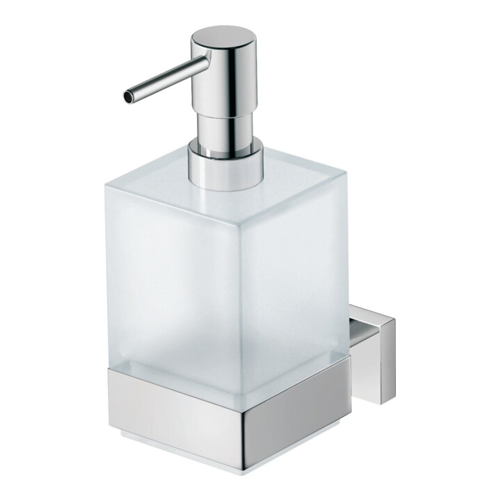 Duravit Distributeur de savon Karree 7x12,4 cm, mural, verre blanc mat, chrome