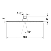 Duravit Douche de tête 1jet 300 300x300mm, raccord G 1/2, bronze brossé-3