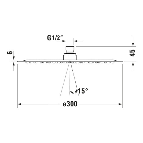 Duravit Douche de tête 1jet 300 d 300 mm, raccord G 1/2, bronze brossé