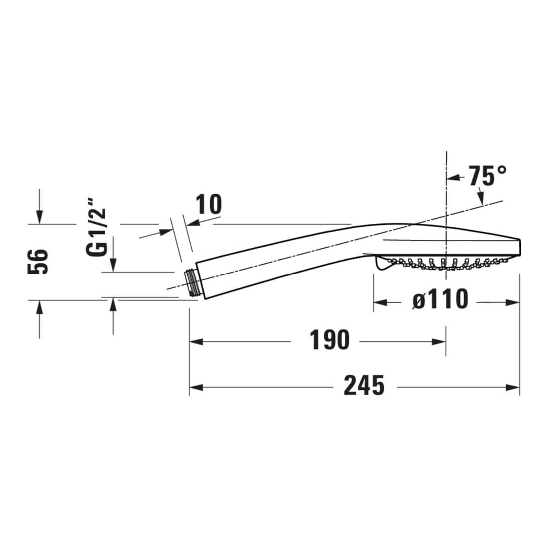 Duravit Douchette 3jets 110 MinusFlow 245mm, A-Raccord G 1/2, D 110mm, bronze brossé