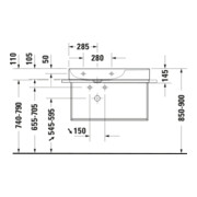Duravit DuraSquare Console métallique 86,5x45 cm, suspendue, chrome-4