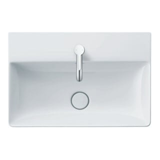 Duravit DuraSquare lavabo mural 45x35 cm, sans trop-plein, avec trop-plein, avec trou robinet, blanc