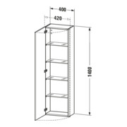 Duravit DuraStyle Armoire haute 40x24x140 cm, porte gauche, graphite mat/bas mat-4