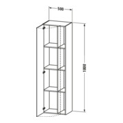 Duravit DuraStyle Armoire haute 50x36x180 cm, porte à gauche, blanc brillant-3