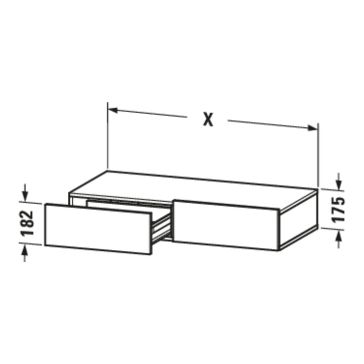 Duravit DuraStyle Étagère tiroir 100x44 cm, 2 tiroirs, blanc, avec console