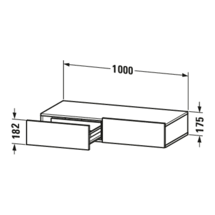 Duravit DuraStyle Étagère tiroir 100x44 cm, 2 tiroirs, blanc, avec console