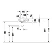 Duravit DuraStyle Lavabo mural 36x22 cm, avec trou robinet, blanc-5