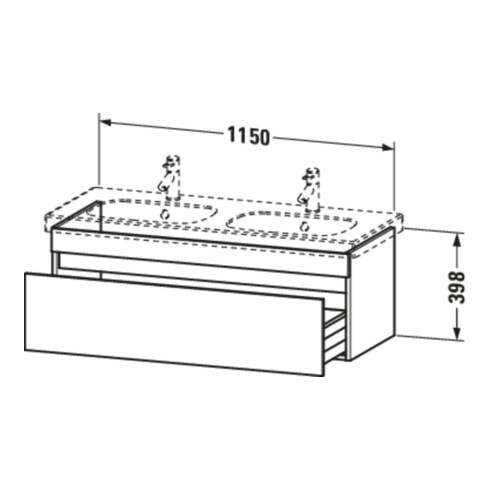 Duravit DuraStyle Meuble sous-lavabo 115x45,3 cm, bas, 1 tiroir, suspendu