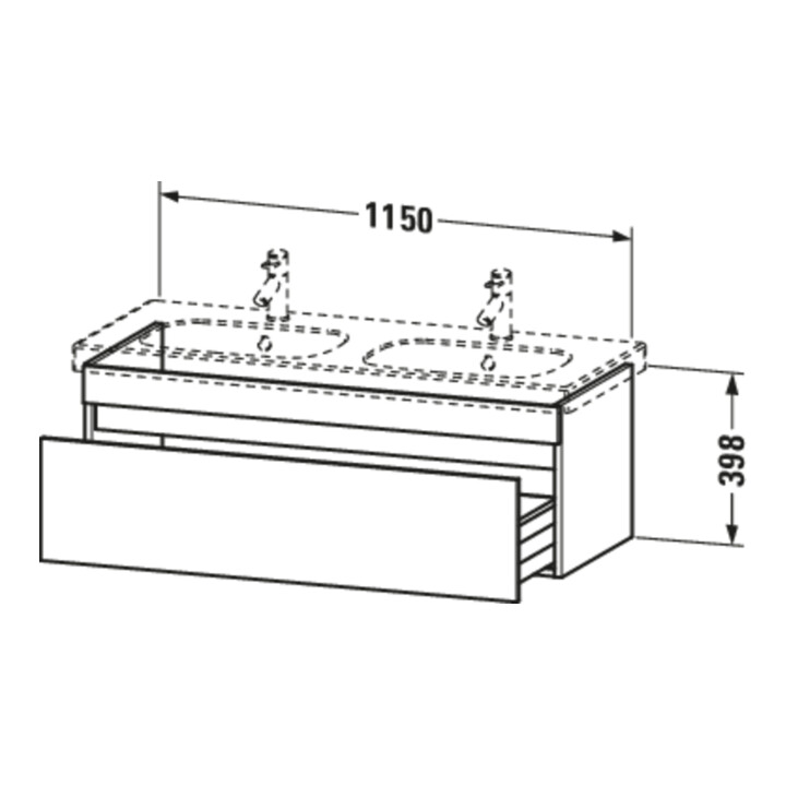 Duravit DuraStyle Meuble sous-lavabo 115x45,3 cm, bas, 1 tiroir, suspendu