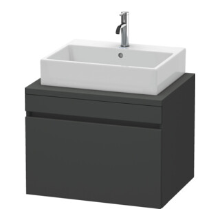 Duravit DuraStyle Meuble sous lavabo 70x54,8 cm, graphite mat, avec console, 1 tiroir