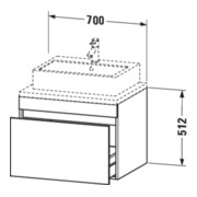 Duravit DuraStyle Meuble sous lavabo 70x54,8 cm, graphite mat, avec console, 1 tiroir-4